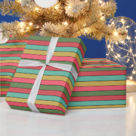 Kerst Rood Goud Groen Kleur op Waterverf Papier