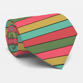 Kerst Rood Goud Groen Kleur op Waterverf Papier Stropdas (Opgerold)