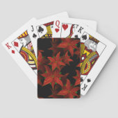 Kerst rood goud Poinsettia Waterverf Pokerkaarten (Achterkant)