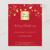 Kerst rood goud sterren business QR Facebook Flyer (Voorkant)