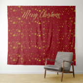 Kerst Rood Goud Sterren Foto Booth Achtergrond Wandkleed (In Situ (horizontaal))