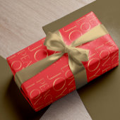 Kerst rood goud typografie Peace Love Joy Cadeaupapier