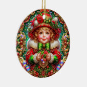 KERST ~ Rood groen 19e eeuw ~ Keramisch Ornament (Rechts)