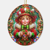 KERST ~ Rood groen 19e eeuw ~ Keramisch Ornament (Links)