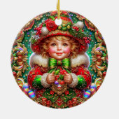 KERST ~ Rood groen 19e eeuw ~ Keramisch Ornament (Achterkant)