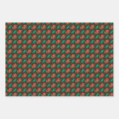 Kerst Rood & Groen 3D Ornament Ontwerp Inpakpapier Vel (Voorkant 2)