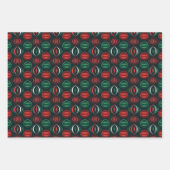 Kerst Rood & Groen 3D Ornament Ontwerp Inpakpapier Vel (Voorkant)