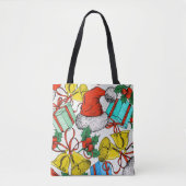 Kerst Rood Groen Blauw Feestdagen Tote Bag (Voorkant)