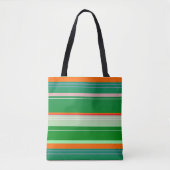 Kerst rood groen creatief gestreept ontwerp tote bag (Voorkant)