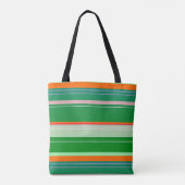 Kerst rood groen creatief gestreept ontwerp tote bag (Achterkant)
