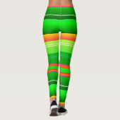 Kerst rood groen creatieve gestreepte Leggings (Achterkant)