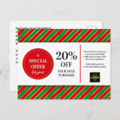 Kerst Rood Groen Custom Coupon Korting Briefkaart (Voorkant / Achterkant)