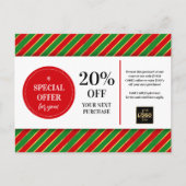 Kerst Rood Groen Custom Coupon Korting Briefkaart (Voorkant)