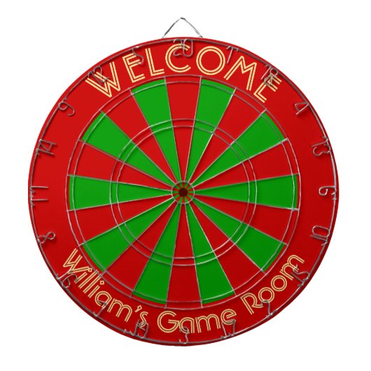 Kerst Rood Groen Custom Metal Cage House Party Dartbord (Voorkant)