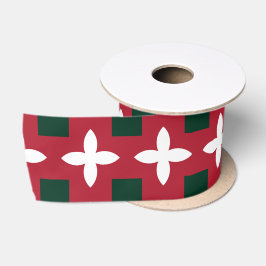 Kerst rood groen en wit patroon satijnen lint