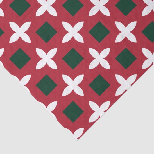 Kerst rood groen en wit patroon tissuepapier (Detail)