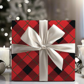 Kerst rood, groen en zwart diagonaal geplakt cadeaupapier