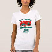 Kerst rood groen familienaam bewerkbaar T-shirt (Voorkant)