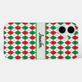 Kerst Rood & Groen geometrisch Case-Mate iPhone Case (Achterkant (horizontaal))
