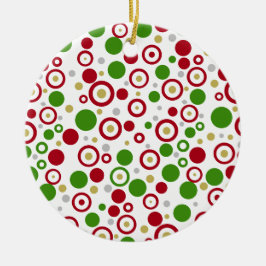 Kerst Rood Groen Geometrische Naam Twee Zijden Keramisch Ornament