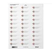 Kerst Rood Groen Geplaagd Bow Retouradres Label (Full Sheet)