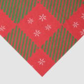 Kerst Rood Groen Geplaagd Patroon Sneeuwvlokken Tissuepapier (Detail)