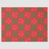 Kerst Rood Groen Geplaagd Patroon Sneeuwvlokken Tissuepapier (Voorkant)