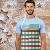 Kerst rood groen geplakt gepersonaliseerde matchin schort