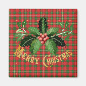 Kerst rood groen geplakt met krans magneet (Voorkant)