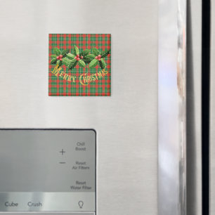 Kerst rood groen geplakt met krans magneet