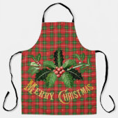 Kerst rood groen geplakt met krans schort (Voorkant)