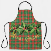 Kerst rood groen geplakt met krans schort (Voorkant)