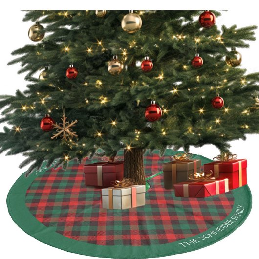 Kerst rood groen geplakt personaliseren fleece kerstboom rok