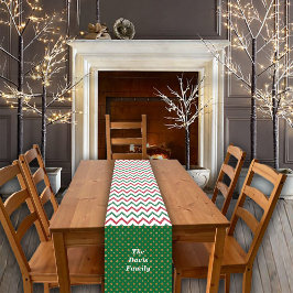 Kerst Rood Groen Glitter Candy Cane Aangepaste Naa Korte Tafelloper