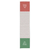 Kerst Rood Groen Glitter Candy Cane Aangepaste Naa Korte Tafelloper (Voorkant)