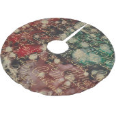 Kerst Rood Groen Goud Swirls Kerstboom Rok (Gekanteld)