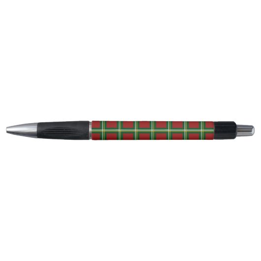 Kerst Rood Groen Grote Checker Plaid Pen (Voorkant)