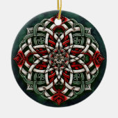 Kerst Rood Groen Keltische knoop Keramisch Ornament (Voorkant)