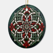 Kerst Rood Groen Keltische knoop Keramisch Ornament (Links)