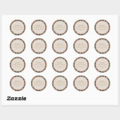Kerst Rood Groen Mid Century Stars Aangepast Ronde Sticker (Vel)
