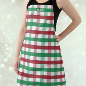 Kerst Rood Groen Plaid Gepersonaliseerde naam Scha Schort