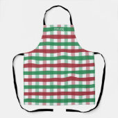 Kerst Rood Groen Plaid Gepersonaliseerde naam Scha Schort (Voorkant)