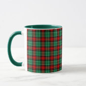 Kerst Rood Groen Plaid Koffie Mok (Links)