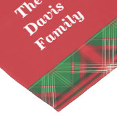 Kerst Rood Groen Plaid Tegels Aangepaste naam Korte Tafelloper (Hoek)