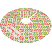 Kerst Rood Groen Quilted Star Tree Rok Kerstboom Rok (Gekanteld)