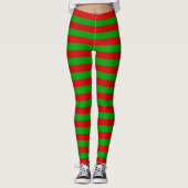 Kerst rood groen strepen elf kostuum vakantie leggings (Voorkant)