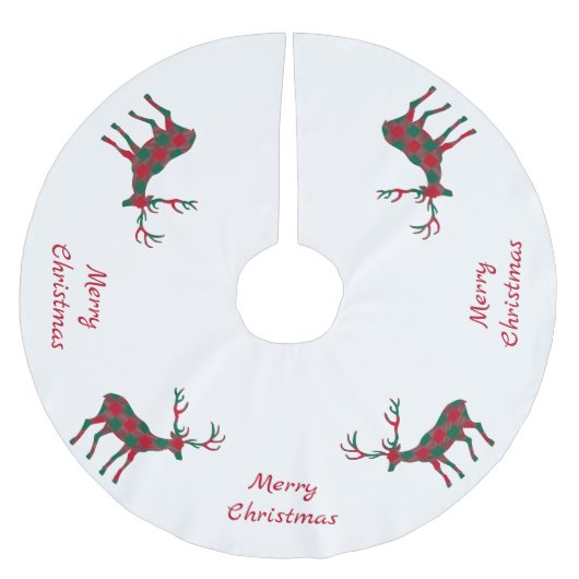 Kerst rood groen wit rendier buffel plaid kerstboom rok (Voorkant)