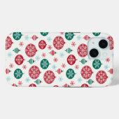 Kerst Rood Groene Bells Baubles Sneeuwvlok Case-Mate iPhone Case (Achterkant (horizontaal))