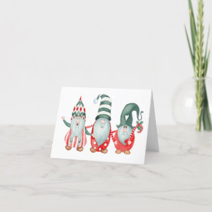 Kerst Rood Groene Gnome Elf Feestdagen Kaart