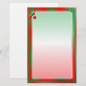 Kerst Rood/Groene Grens Briefpapier (Voorkant / Achterkant)